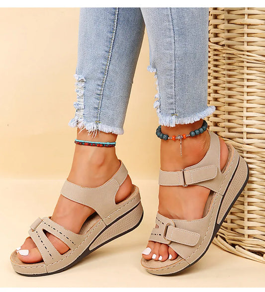 Dames Sandalen Zachte Hak Comfortabele Sleehak Zool - StudioMarella