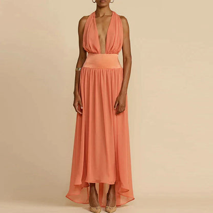 Maxi Zomerjurk V Hals Diepe Neckline Jurk voor Vrouw