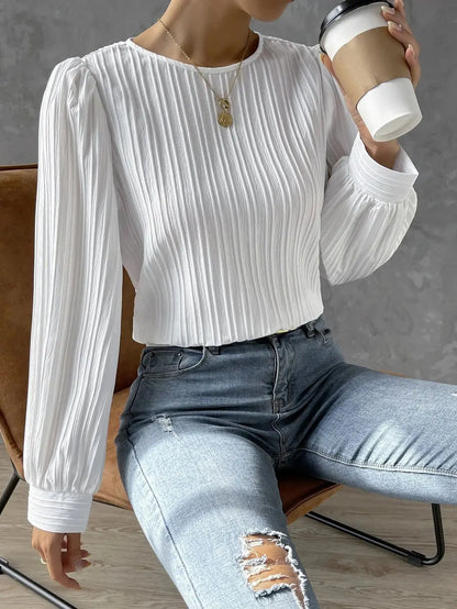 Vrouwelijke Blouse Klassiek Elegante Jurkstijl