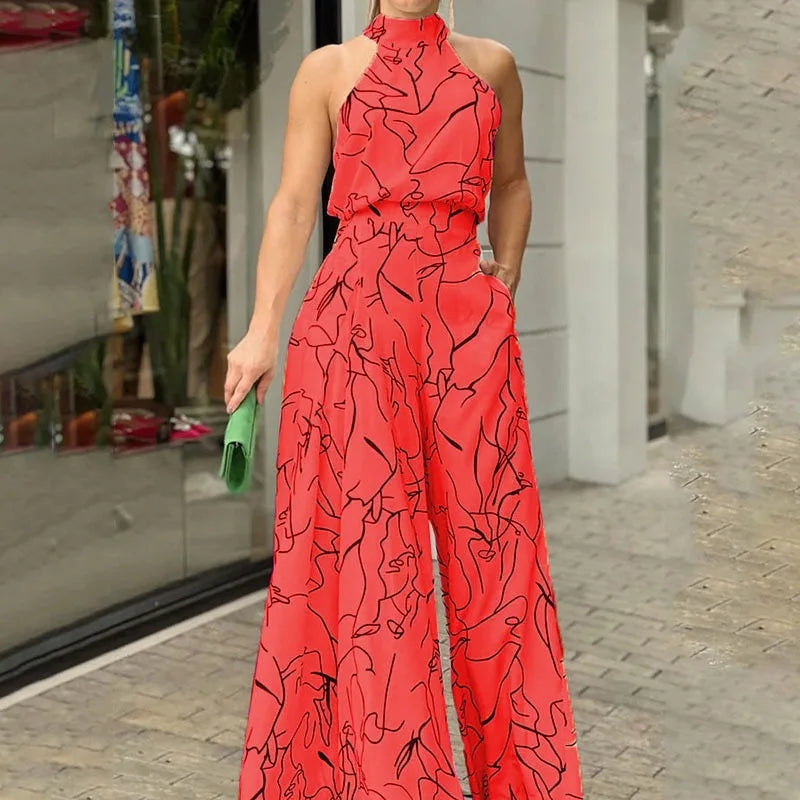 Dames Jumpsuit Halternek Elegante Floral Print