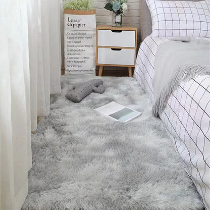 Fluffy Vloerkleed Microvezel Antislip Grijs Wit Bruin Slaapkamer Woonkamer Pluizig Tapijt Nachtkastje Shaggy Zacht