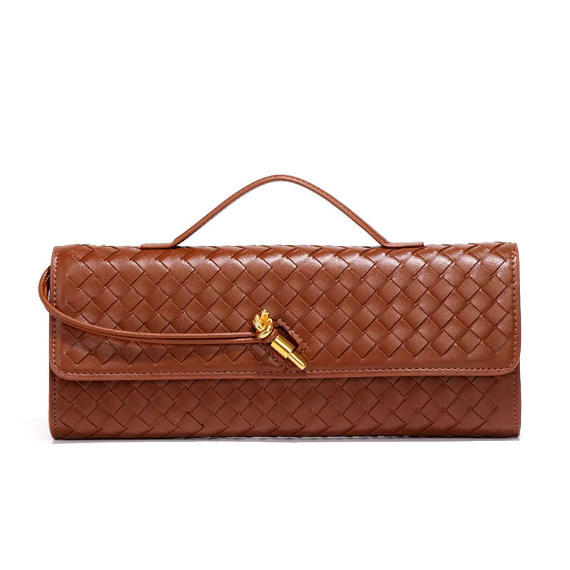 Vegan Leren Clutch Gevlochten Chique Design