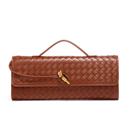 Vegan Leren Clutch Gevlochten Chique Design