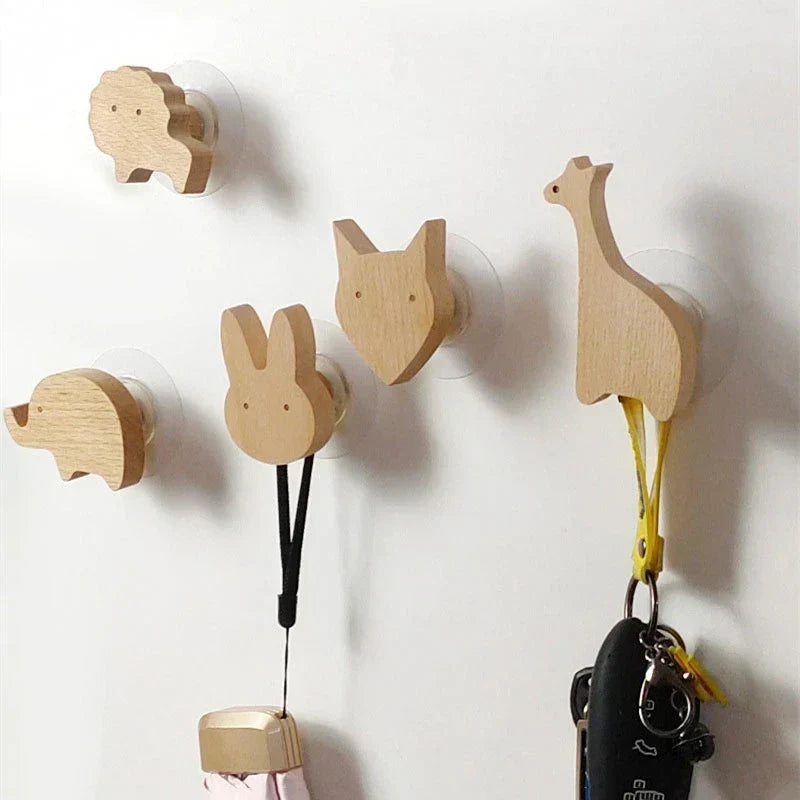 Wandhaken Hout Dieren Zelfklevend Kinderkamer Kapstokhaak Scandinavisch Design Kapstokhaakjes Muur Decoratie