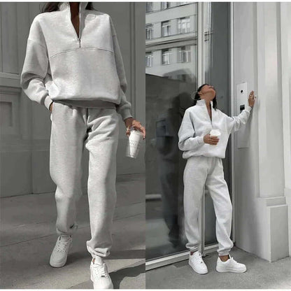 Dames Gebreide Set - Casual Trui en Broek Zacht en Warm