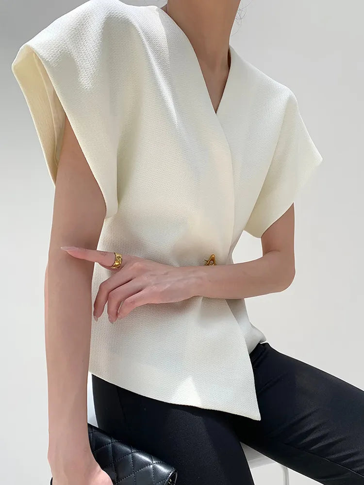 Dames Blazer met Strikking en Gestructureerde Taille
