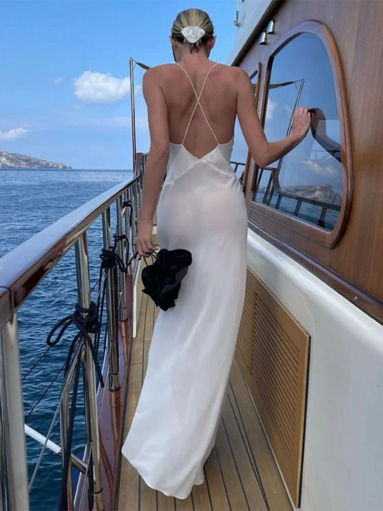 Luxe Maxi Jurk met Diepe V-hals Elegante Pasvorm