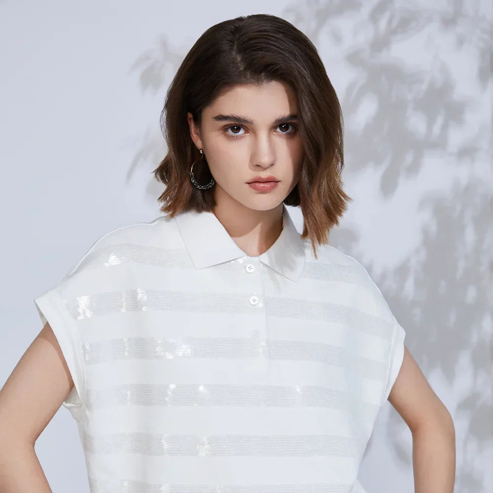 Vrouwelijke Katoenen Blouse Elegante Stijl