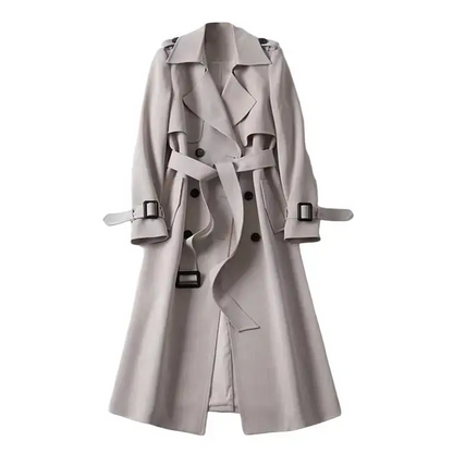 Trenchcoat Dames Dubbele Knopen Geruit klassiek design