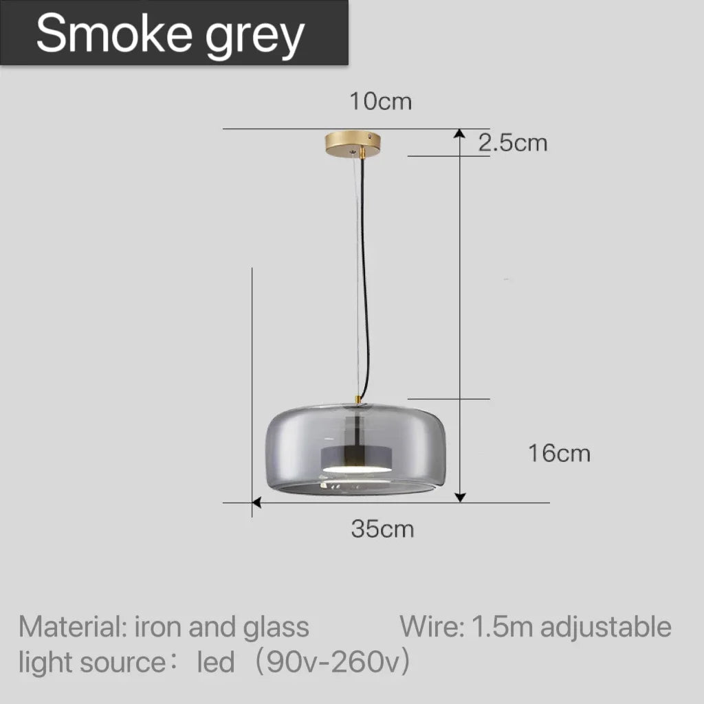 Scandinavische Glazen Hanglamp – Warm Sfeerlicht met Amber, Helder of Grijs Glas – Ø 15, 25 of 35 cm – Moderne Verlichting voor Keuken, Eetkamer en Woonkamer