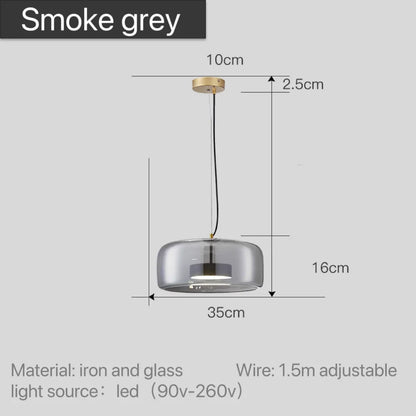 Scandinavische Glazen Hanglamp – Warm Sfeerlicht met Amber, Helder of Grijs Glas – Ø 15, 25 of 35 cm – Moderne Verlichting voor Keuken, Eetkamer en Woonkamer