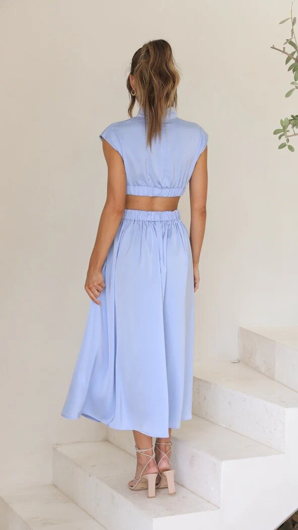 Vrouwelijke Zomerjurk Midi Jurk Elegante Mode