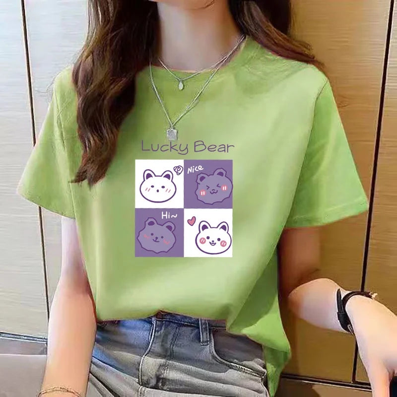 T-Shirt Cartoon Print Leuke Zomerdesigns