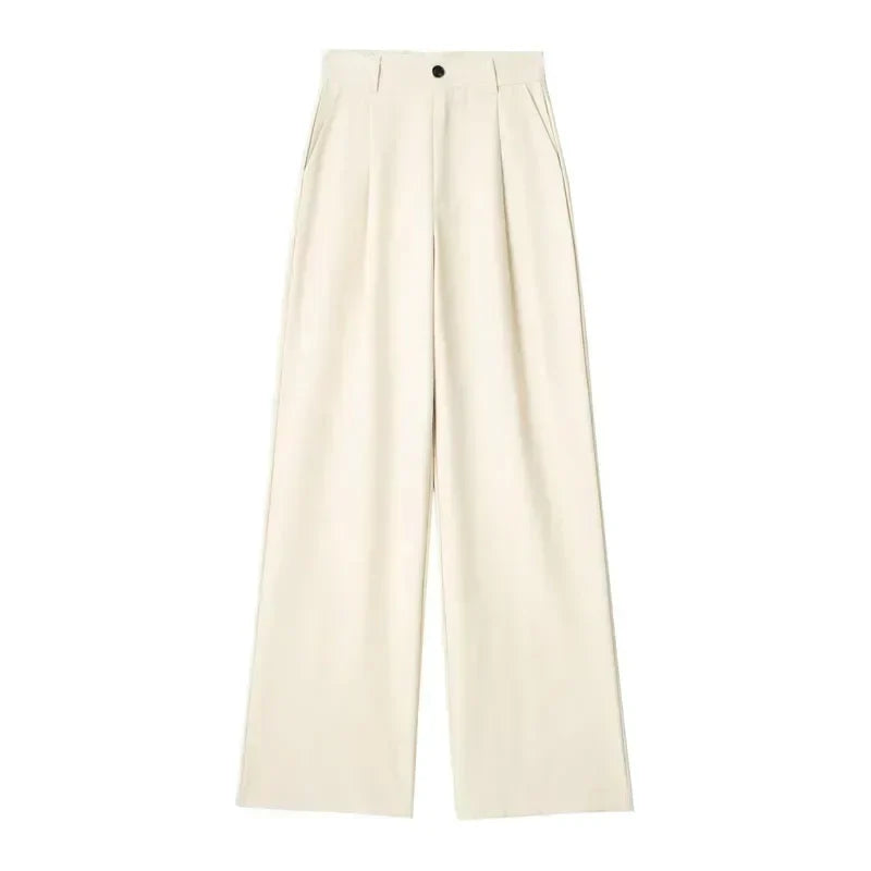 Dames Pantalon Oversized Beige Zomerbroek