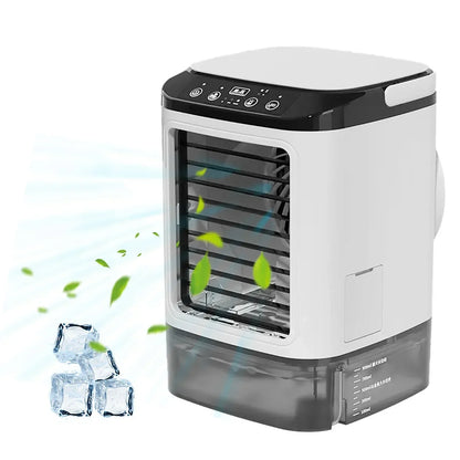 Draagbare Luchtkoeler met Waterverneveling 900ml – 3 Snelheden, 7-Kleuren LED-Sfeerlicht voor Thuis, Kantoor of Slaapkamer