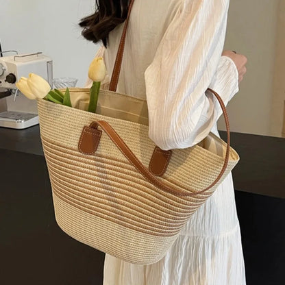 Strandtas Grote Rieten Beachbag voor Dame
