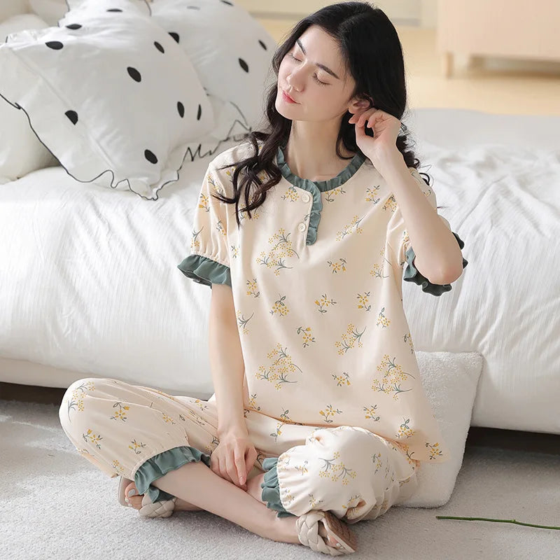 Zachte Zomer Pyjama Set voor Vrouwen