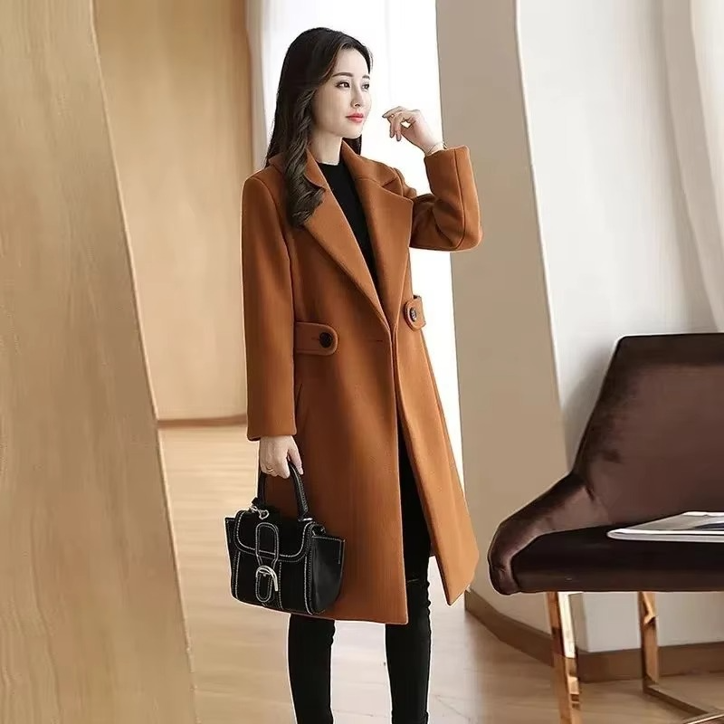Dames Winterjas Elegance Ceintuur Knopen Warm
