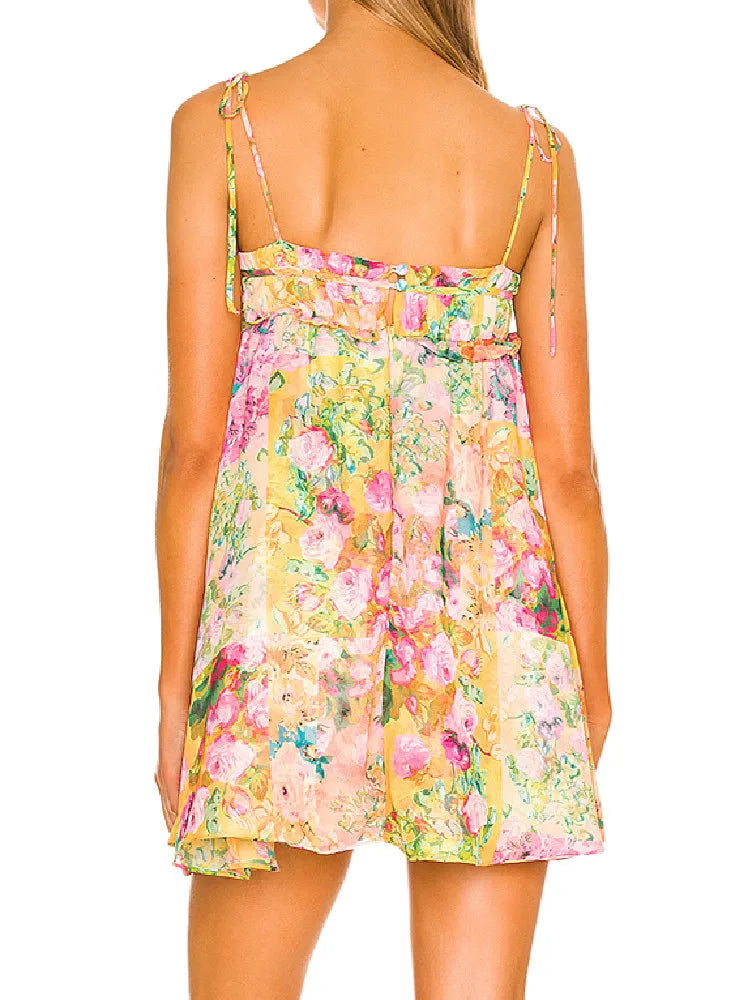 Bloemen Jurk Korte Mouw Elegant Damejurk