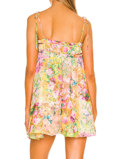 Bloemen Jurk Korte Mouw Elegant Damejurk