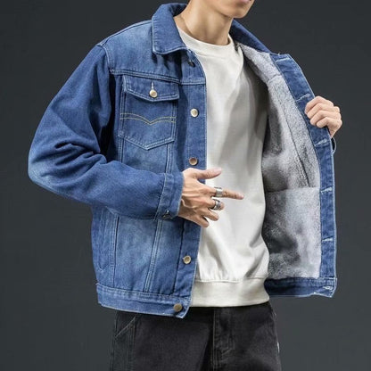 Heren Winterjas Denim Warm en Stevig