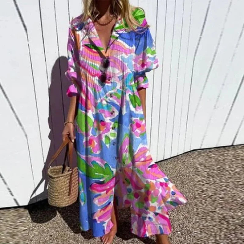 Boho Jurk voor Vrouw Zomerjurk Bloemenprint