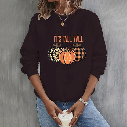 Halloween Sweatshirt met Pompoen Print