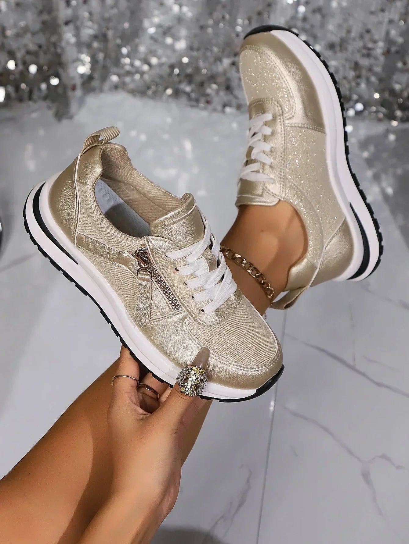 Vrouwen Orthopedische Sneakers Comfortabel Met Rits En Veters