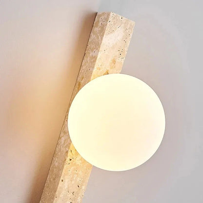 Japandi Wandlamp Steen Travertijn LED Kaki Wabi-sabi Sfeerverlichting Woonkamer Slaapkamer Eetkamer Lange Wandkandelaar 90-260V