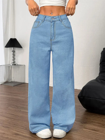 Dames Oversized Jeans Blauw Loose Fit