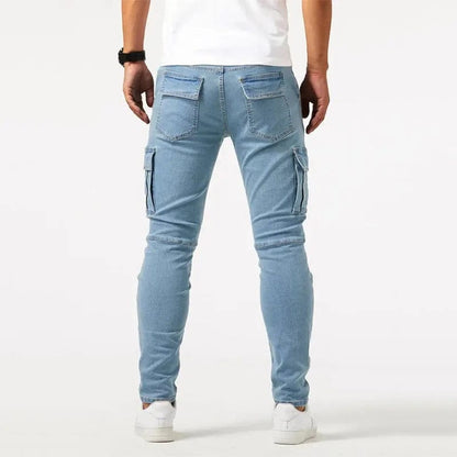 Jeans Cargo Broek in Donkerblauw Denim