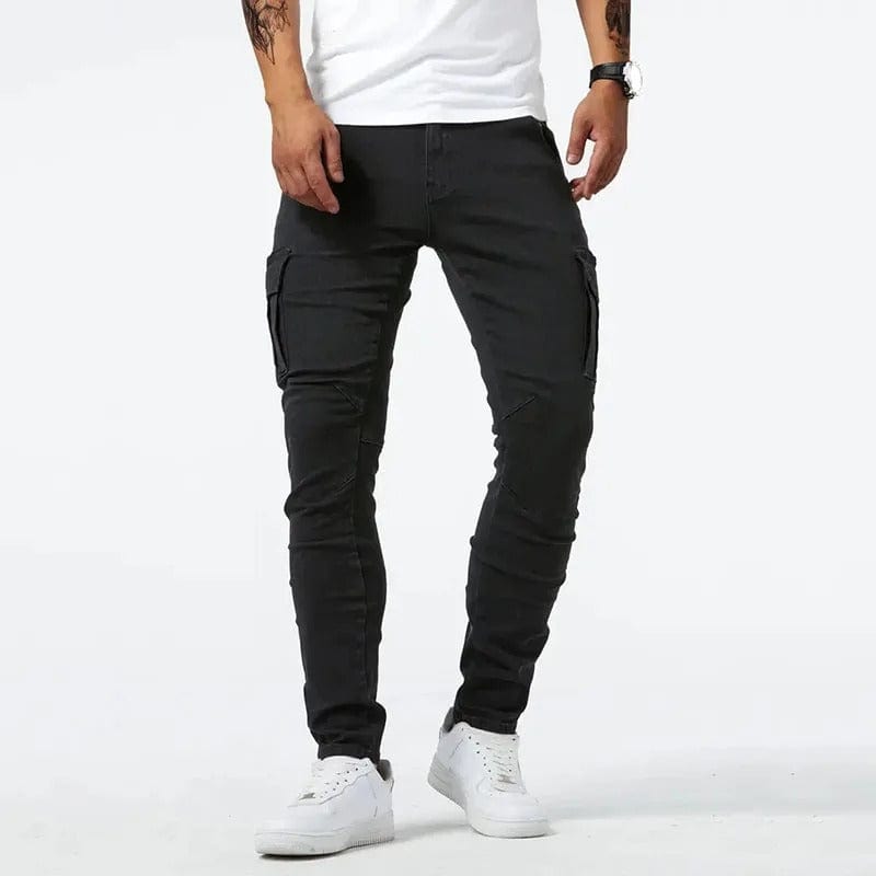Jeans Cargo Broek in Donkerblauw Denim