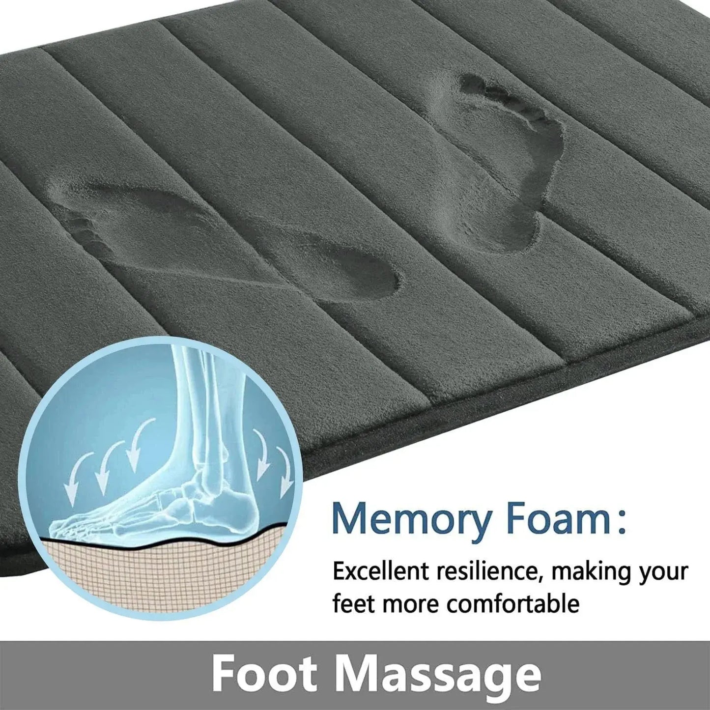 Fluwelen Memory Foam Badmatten Set van 3 Stuks – Waterabsorberend Antislip Badkamertapijt met Zachte Badmat voor Toilet en Douche