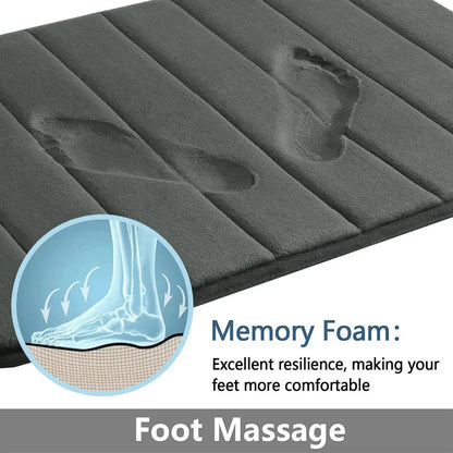 Fluwelen Memory Foam Badmatten Set van 3 Stuks – Waterabsorberend Antislip Badkamertapijt met Zachte Badmat voor Toilet en Douche