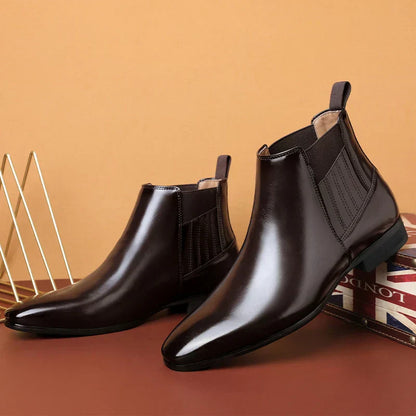 Leren Chelsea Boots voor Heren Glanzend Zwart