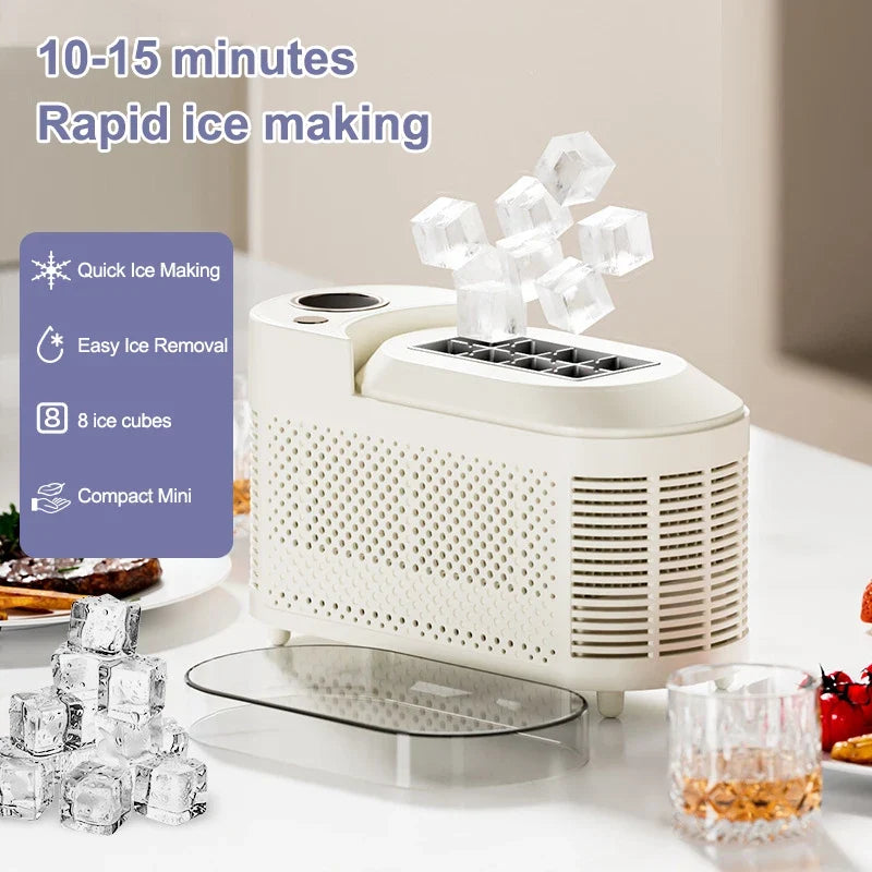IJsmachine Compact Automatisch ABS Aluminium 120W Draagbaar Thuis Kantoor Camping Ijsblokjes Maker Mini Desktop Snel IJsblokjesmachine