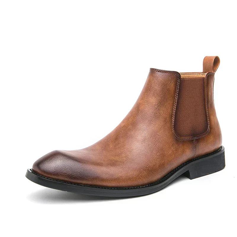 Heren Chelsea Boots Zwart Leer Elegant Design