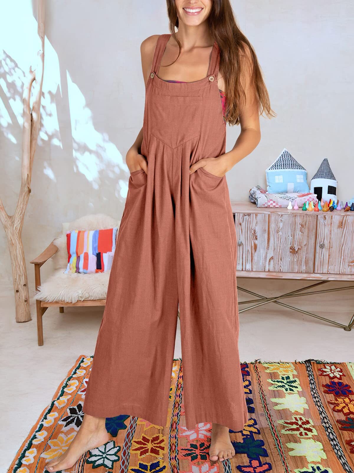 Jumpsuit Zomerkleding Dames Mouwloos Comfortabel