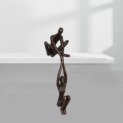 Decoratief beeld polystone 20cm zwart woonkamer sculptuur modern kunst beeld liefde verbinding