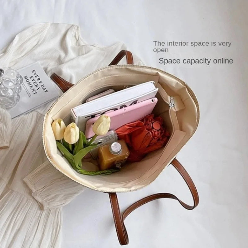 Strandtas Grote Rieten Beachbag voor Dame