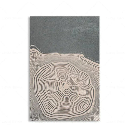 Abstract Canvas Schilderij met Boomringen Patroon - Moderne Wanddecoratie - Natuurlijke Kunst voor Woonkamer en Slaapkamer
