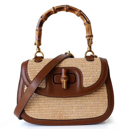 Bamboe Handtas Elegante Cognac Kleur - StudioMarella