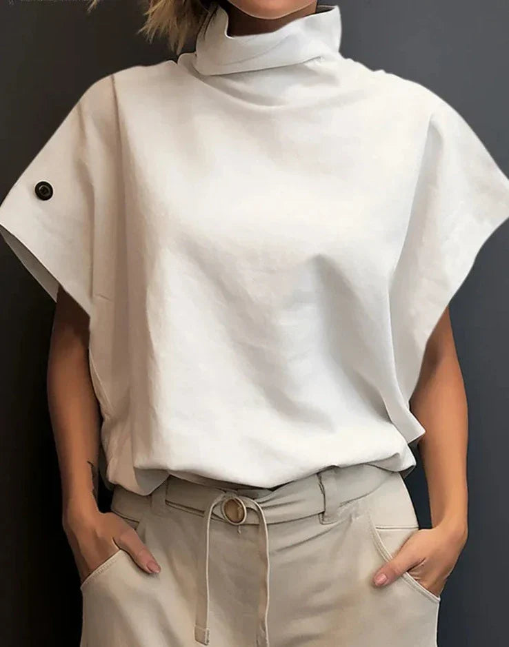 Turtleneck Blouse van Evalien Couture Donkergrijs