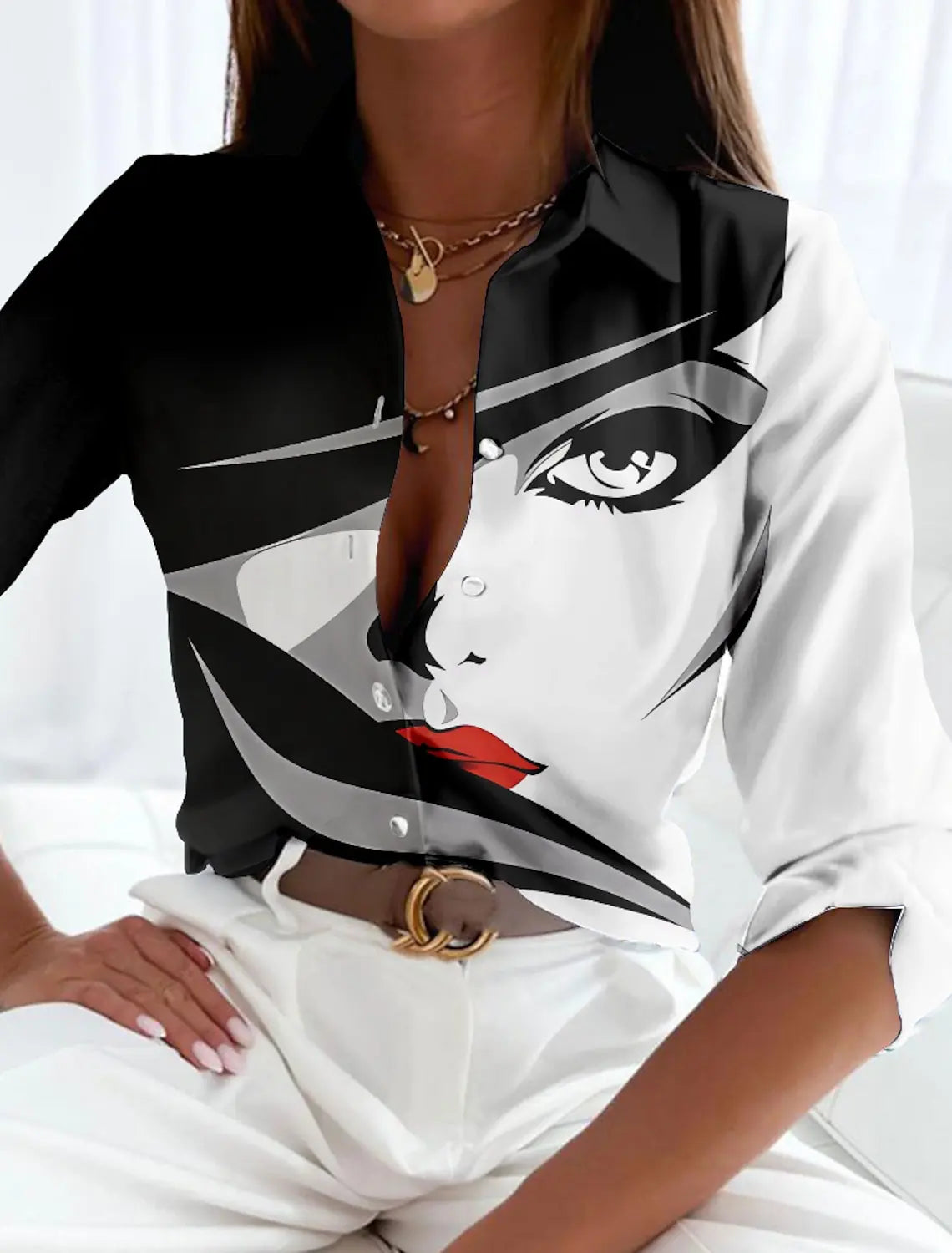 Vrouwelijke Losse Blouse Zomer Chic