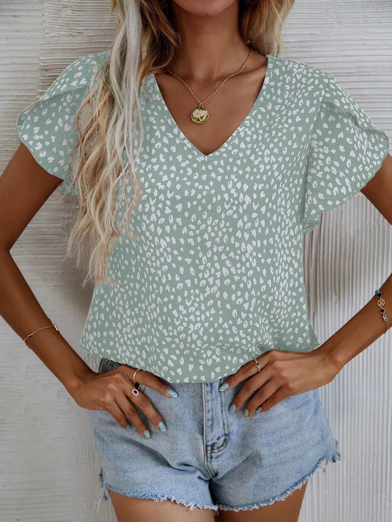Vrouw Blouse Kort Mouw Zomerjurk Slim Fit