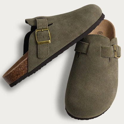 Leren Slippers voor Dames met Kurksok - StudioMarella