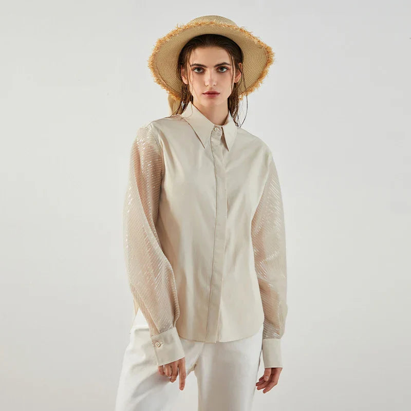 Vrouwelijke Elegante Top met Korte Mouwen - StudioMarella