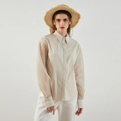 Vrouwelijke Elegante Top met Korte Mouwen - StudioMarella