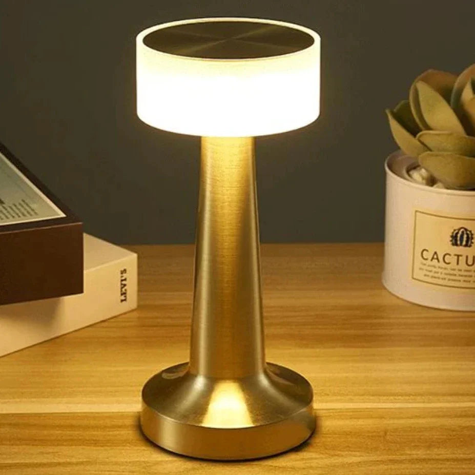 Draadloze Tafellamp Chroom Afwerking Industrieel Design 22cm Dimbaar Touch Bediening USB Oplaadbaar