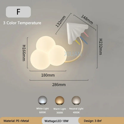 Kinderkamer Wandlamp met Sterren, Regenboog en Vliegtuig – Creatieve LED Verlichting voor Babykamer en Speelkamer